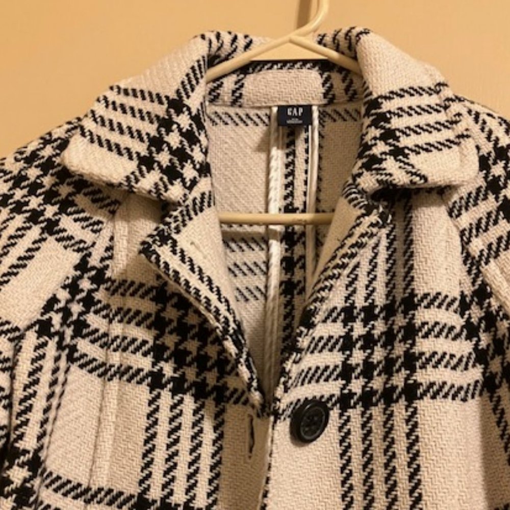 Checkered Cropped Wool Jacket - image 2